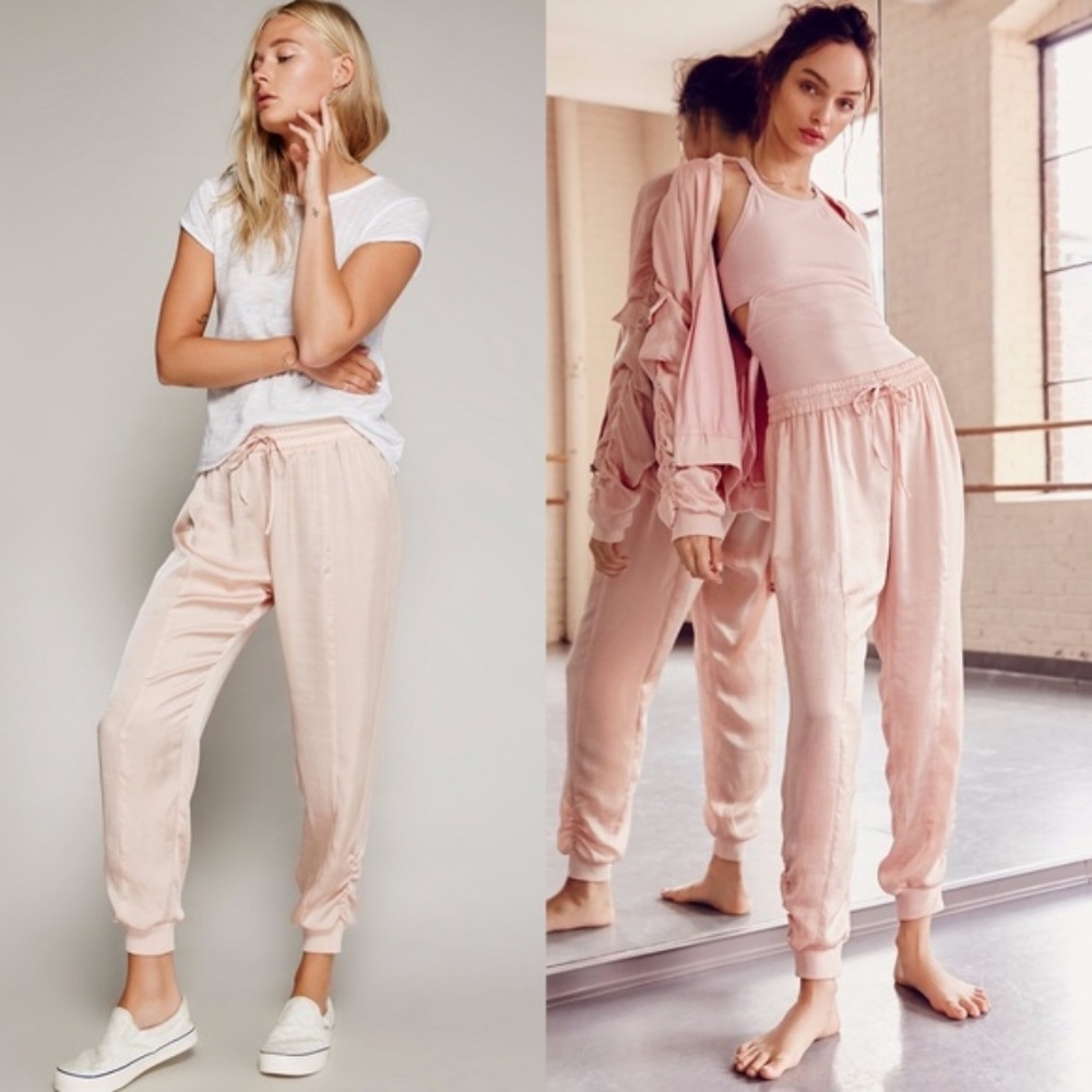 Free People Luxe Satin Jogger Pants - Picture 2 of 4